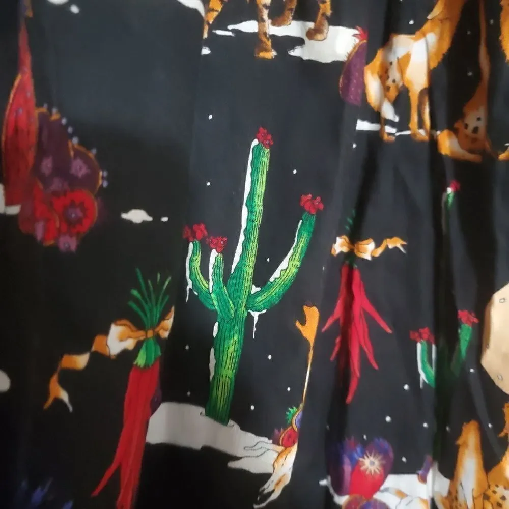Ruffles Vintage Wolf Pack Print Womens Long Skirt S/M - Picture 5 of 9
